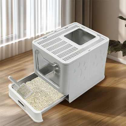 Detachable enclosed litter box product features