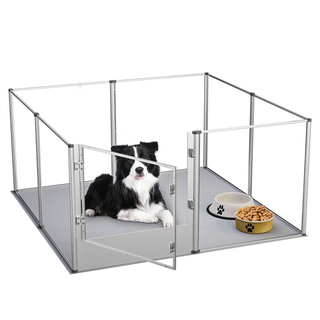 Clear acrylic pet playpen with latched door