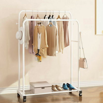 Heavy-duty wheeled clothes rack product features
