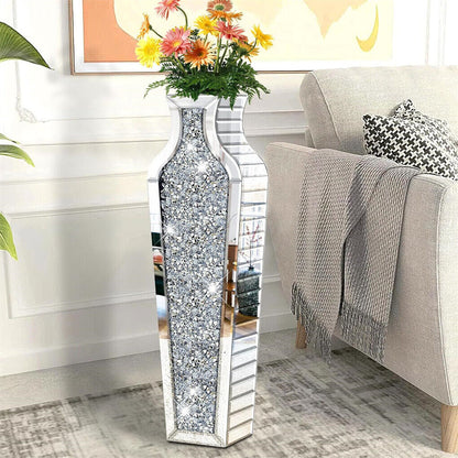 Buy Online - Elegant P&P Tall Silver Crushed Diamond Vase - Australia
