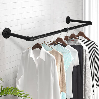 P&P Set of 2 Heavy Duty Wall Mounted Closet Rods Detachable Clothes Rack Garment Bar