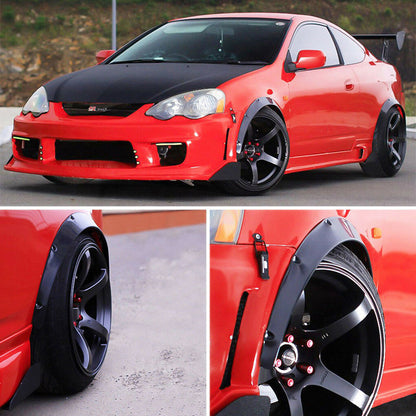 P&P 4 Pcs Universal Car Fender Flares Flexible Durable Body Wheel Extra Wide Arches