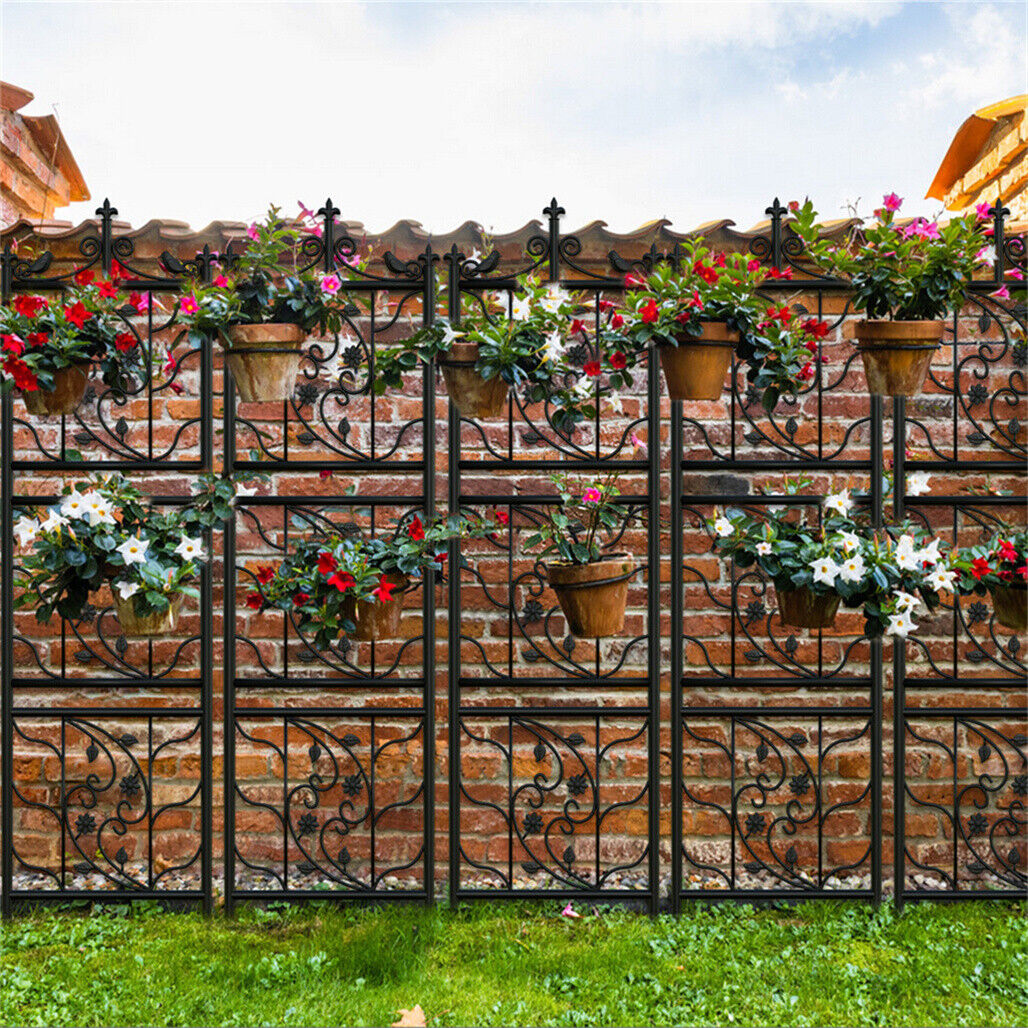 P&P 2pcs Tall Metal Garden Trellis Climbing Rose Plants Fence Animal Barrier Fence