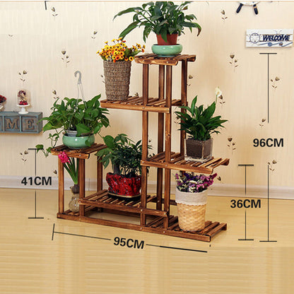 P&P 5 Tiers Wooden Plant Pot Stand Flower Display Shelf Garden Patio Indoor Outdoor