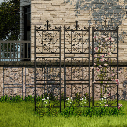 P&P 2pcs Tall Metal Garden Trellis Climbing Rose Plants Fence Animal Barrier Fence