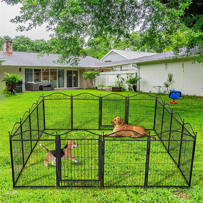 P&P Durable Portable Dog Playpen Large Crate Pet Puppy Dog Fence Kennel Out/Indoor