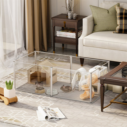 P&P Large Acrylic Dog Playpen Fence Clear Pet Fertility Cage Fence Enclosure Playgro