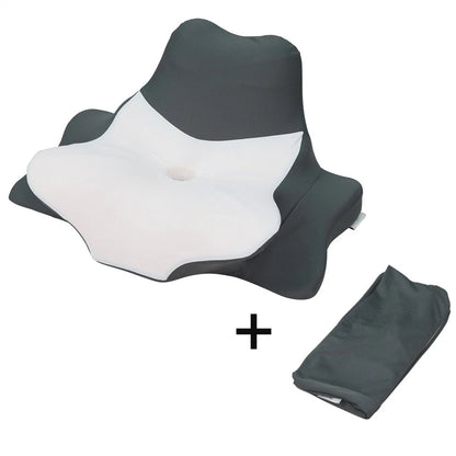 Ergonomic Memory Foam Contour Bed Pillow Comfortable Cervical Support Pillow for Sleeping Reading and Lying with Ice Silk Cover for Neck Shoulder Support