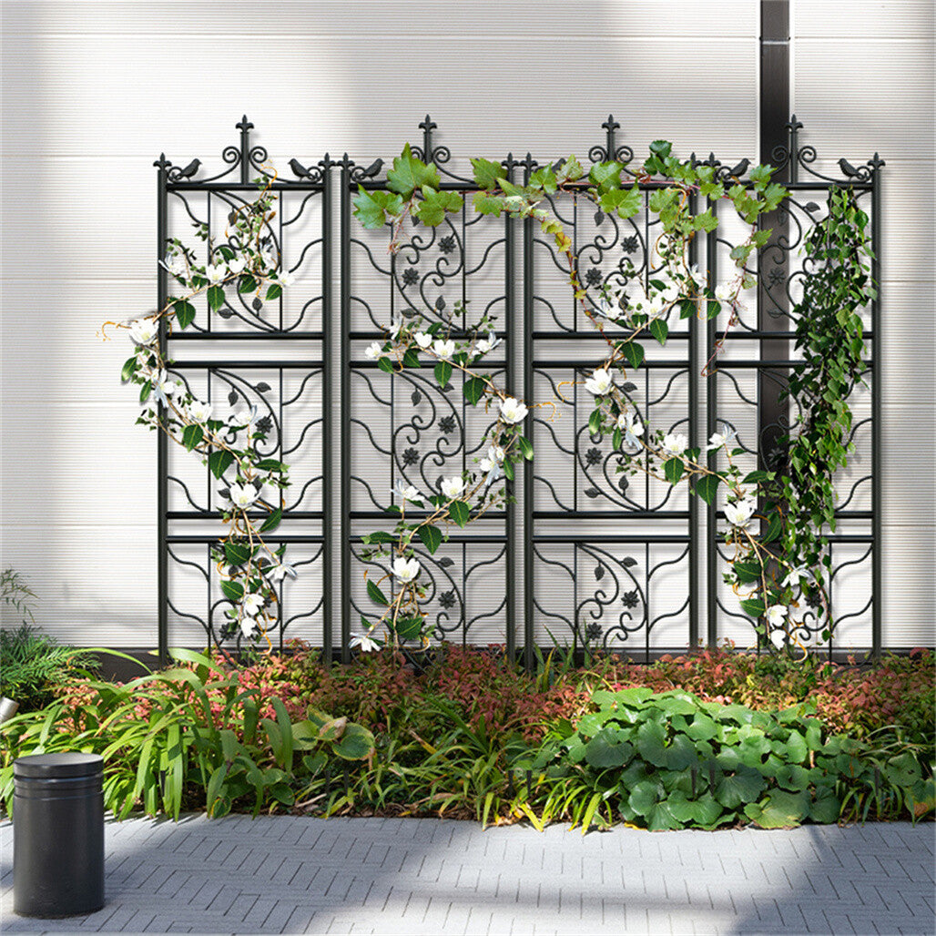 P&P 2pcs Tall Metal Garden Trellis Climbing Rose Plants Fence Animal Barrier Fence