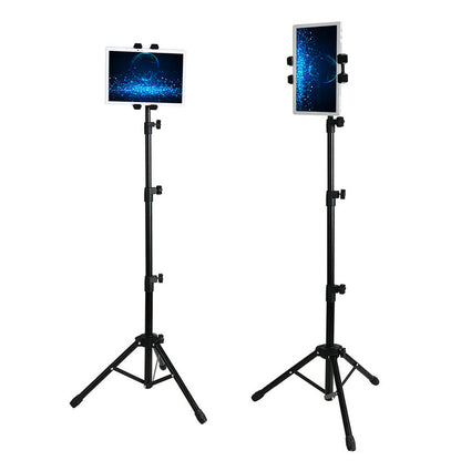 360-degree rotating floor tablet stand with tripod base
