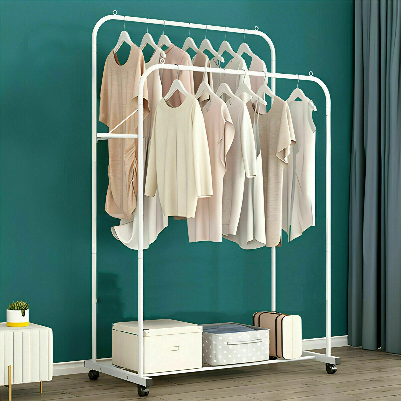 Industrial garment rack frame and centre bars