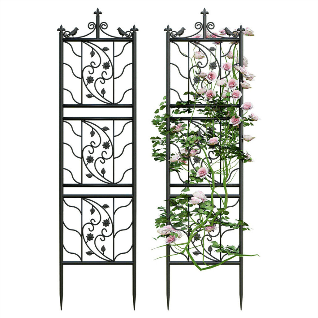 P&P 2pcs Tall Metal Garden Trellis Climbing Rose Plants Fence Animal Barrier Fence