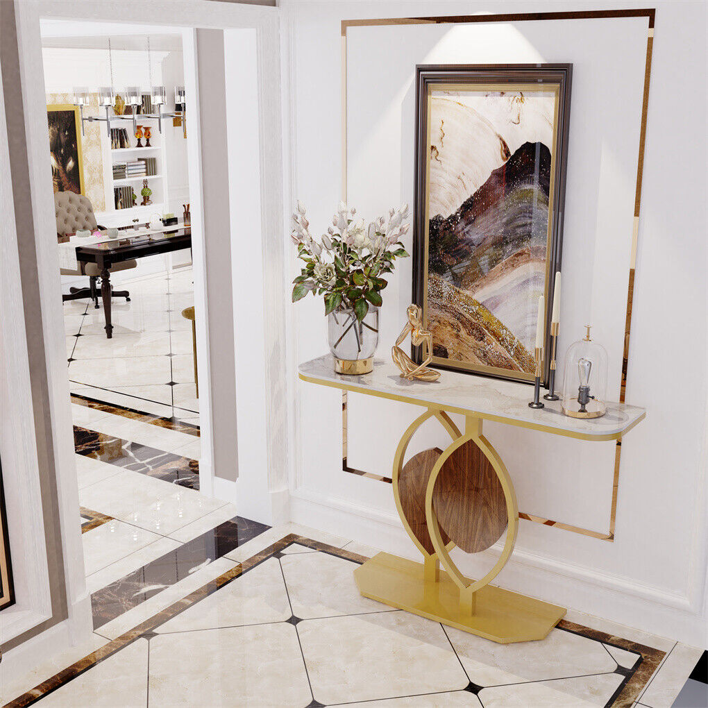 Slim marble console with metal legs â€“ available online in Australia