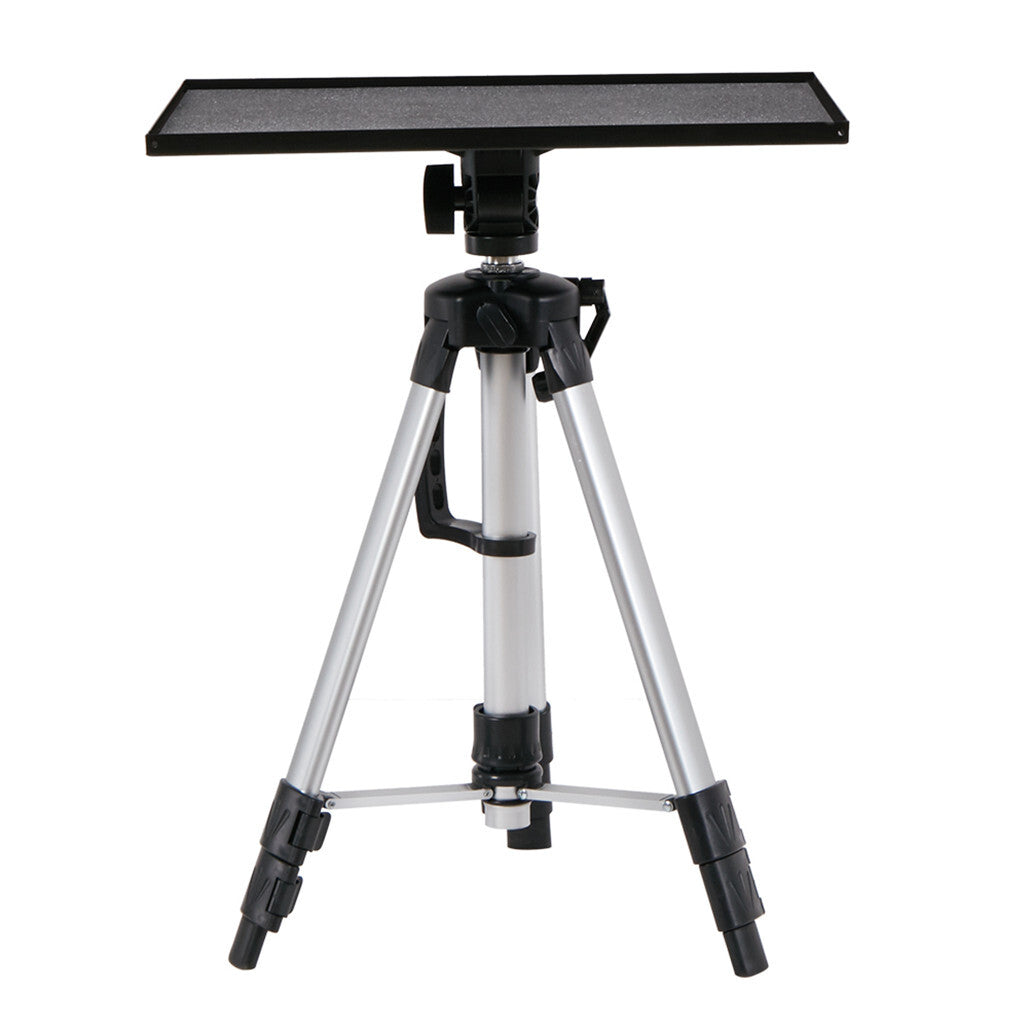 Adjustable projector and laptop tripod stand with tray
