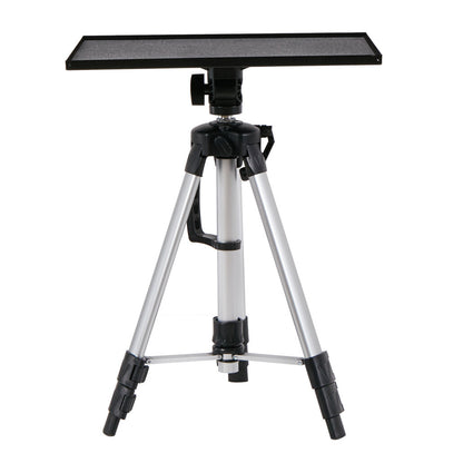Adjustable projector and laptop tripod stand with tray