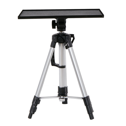 Adjustable projector and laptop tripod stand with tray