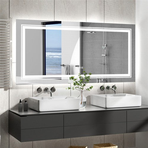 Rectangular LED bathroom mirror size guide