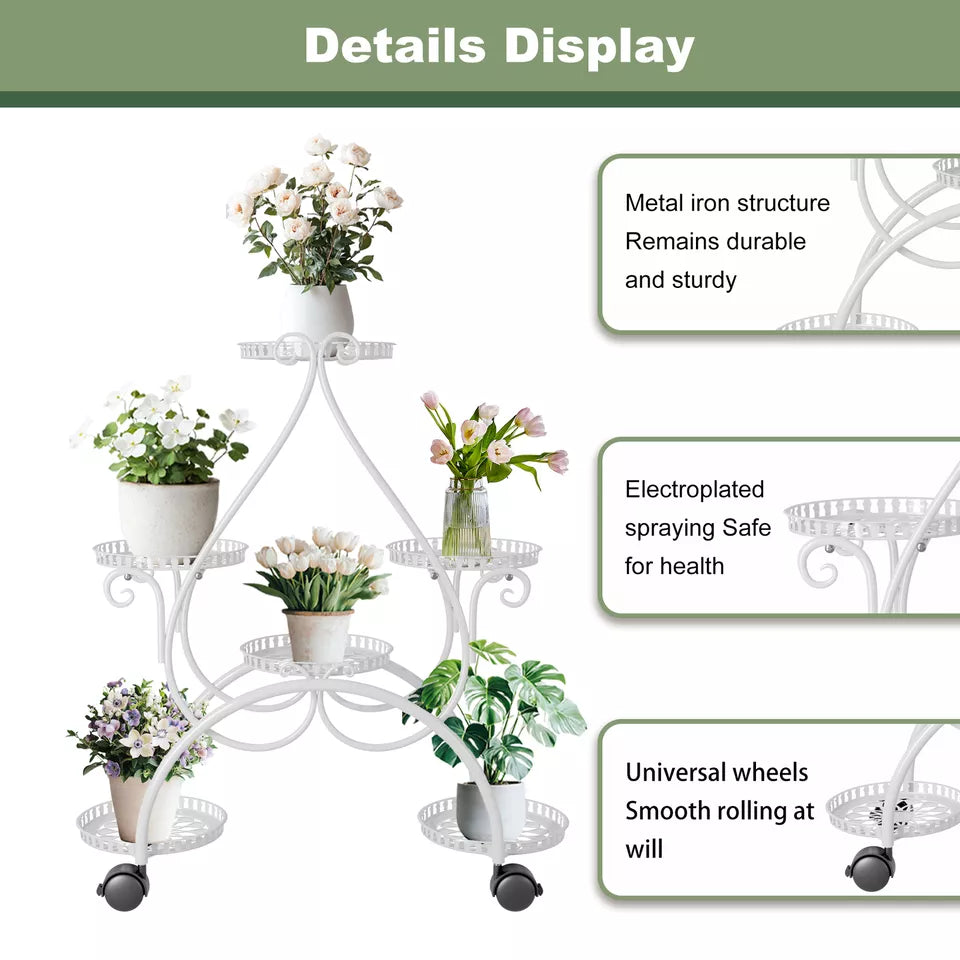 Rolling plant holder for potted greenery