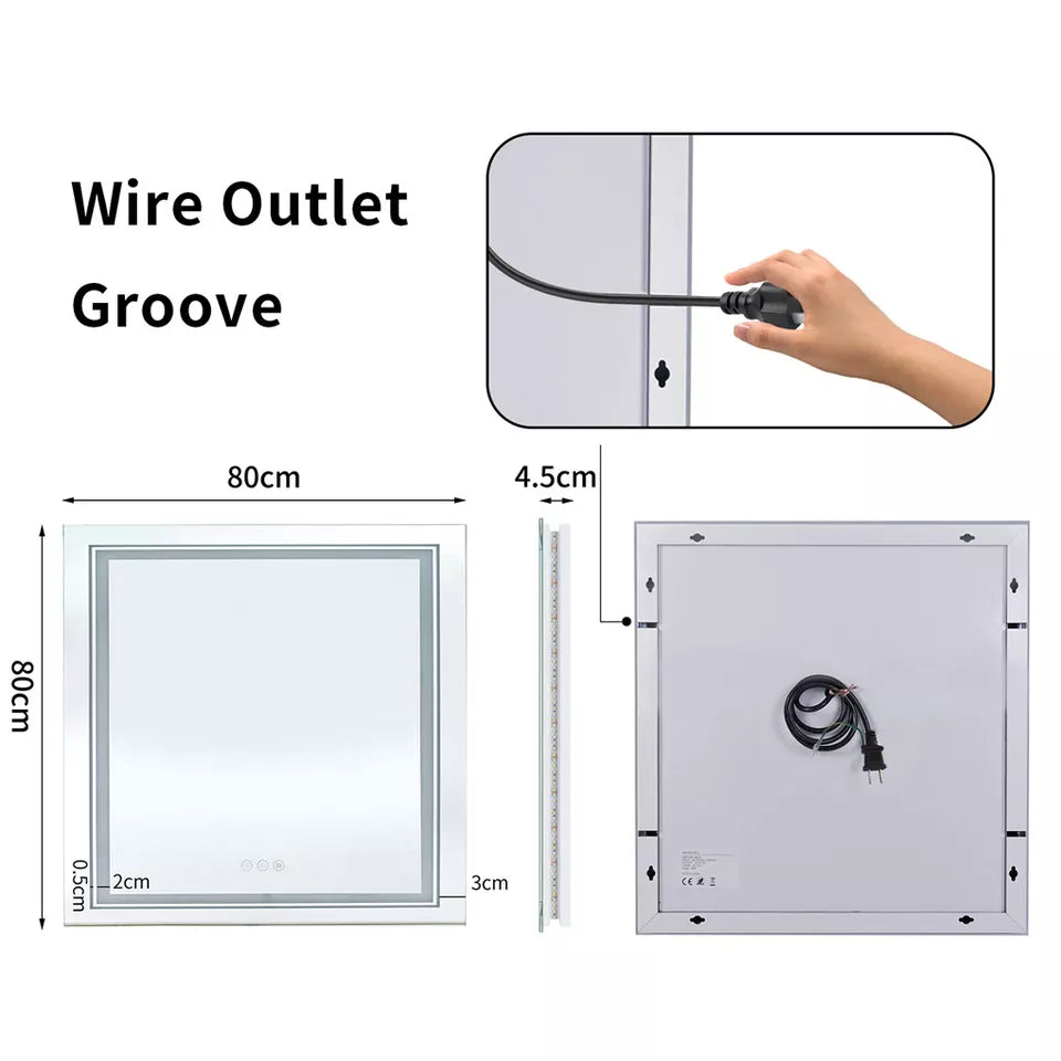 Square Dual LED Bathroom Mirror Australia