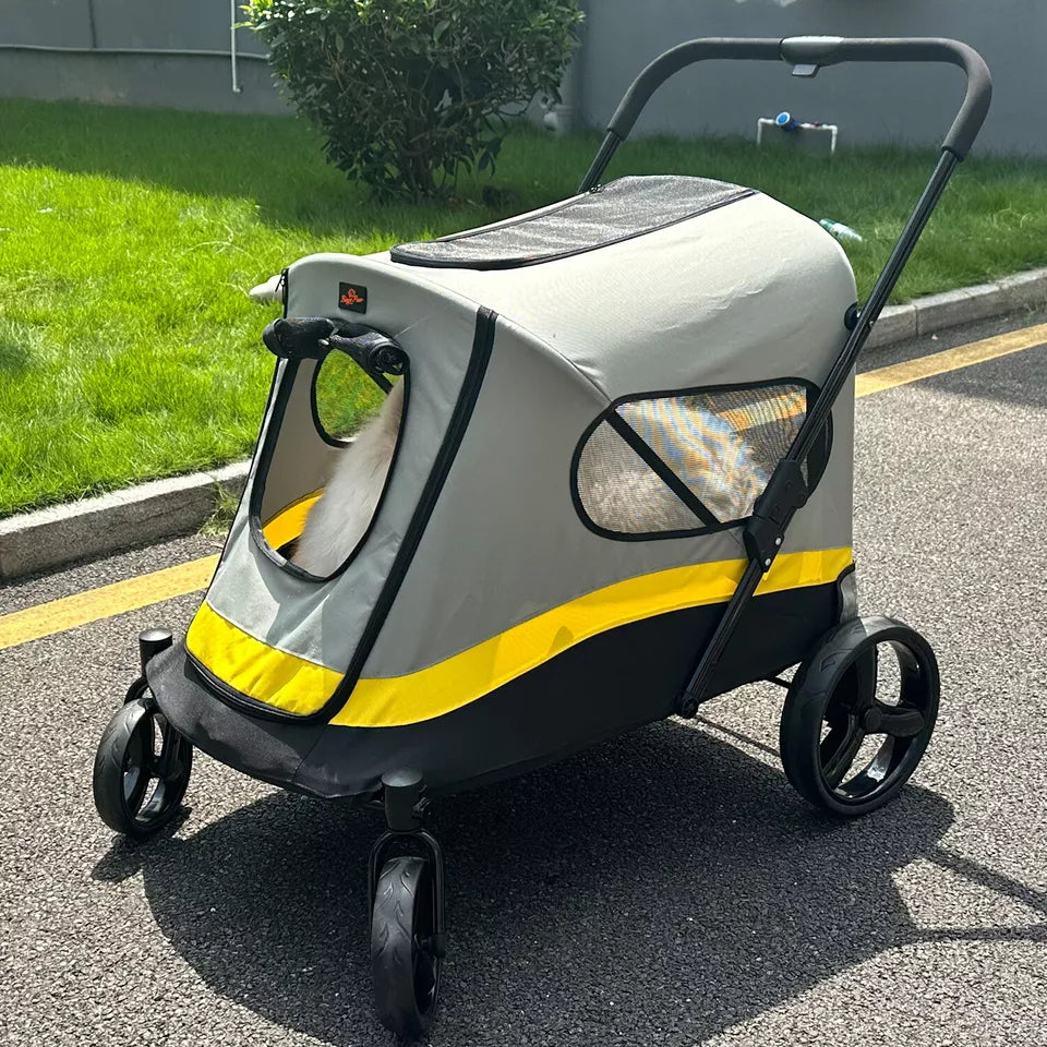 Breathable Pet Stroller with One-Click Fold