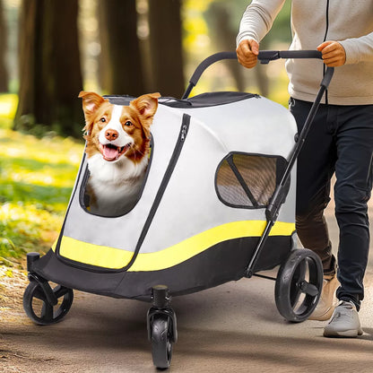 Breathable Pet Stroller with One-Click Fold
