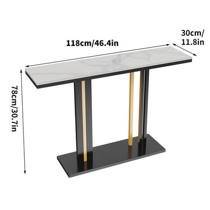 Decorative marble hallway console table with sturdy frame