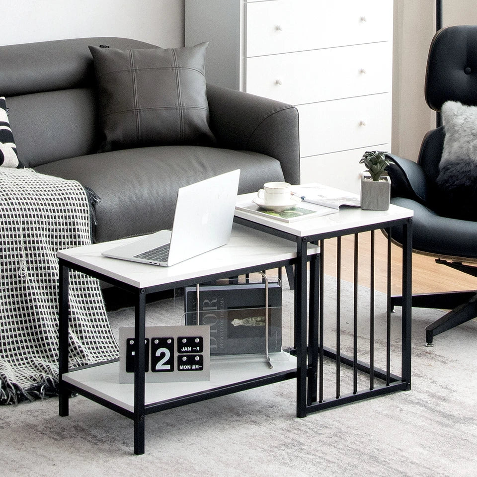 Modern Coffee Table Duo with Storage