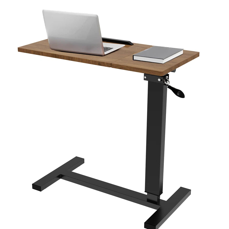 Compact rolling laptop workstation with adjustable tabletop