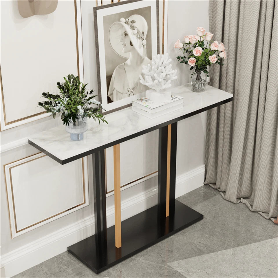 Marble entryway console table for contemporary homes