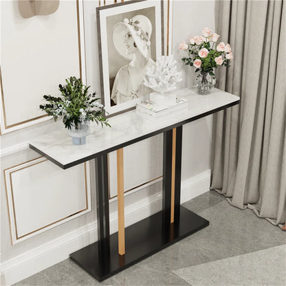 Marble entryway console table for contemporary homes