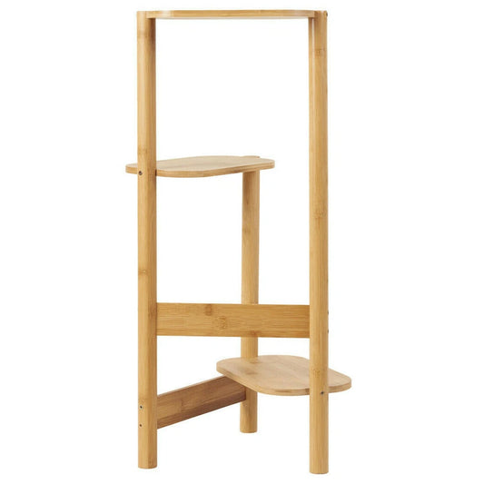 Wooden Plant Display Stand â€“ Rustic 3-Tier Ladder Shelf