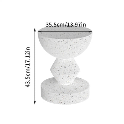 Decorative white concrete table for indoor and outdoor use