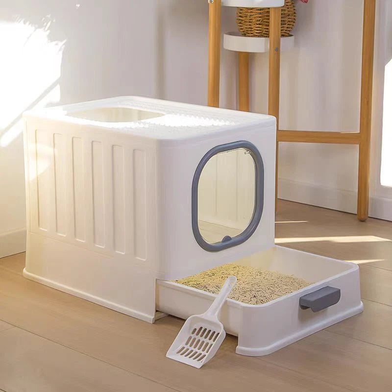 Top Entry XL Cat Litter Box â€“ Foldable & Enclosed Tray