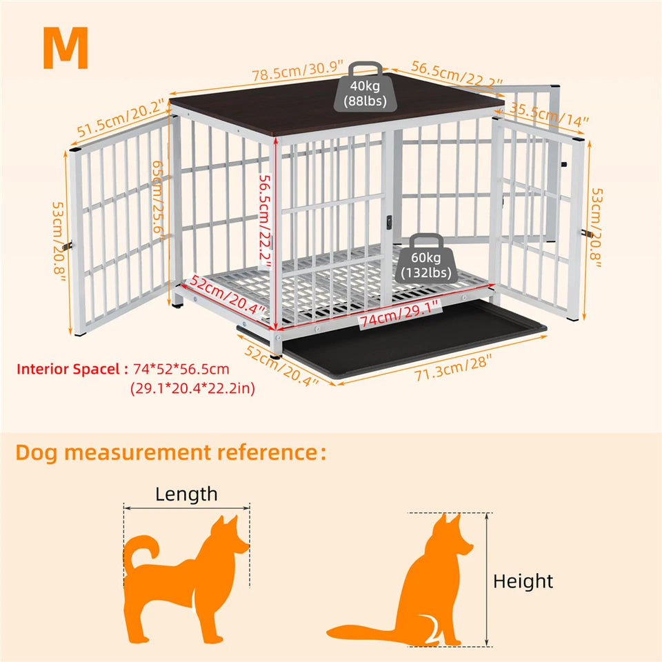 Stylish wooden dog crate for indoor pets
