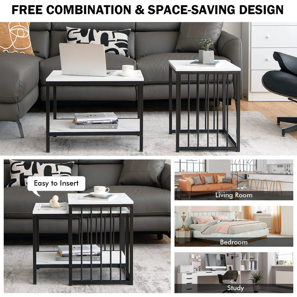Modern Coffee Table Duo with Storage