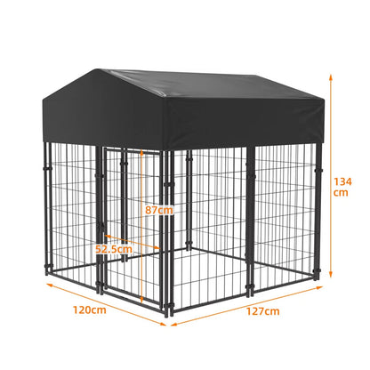 Roofed Outdoor Dog Enclosure for Safe Containment(XS)