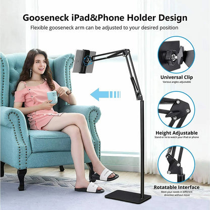 Adjustable phone and tablet tripod mount for video recording