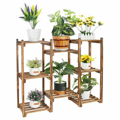 2-Layer Wood & Metal Floating Wall Shelf Stylish Home Storage Rack
