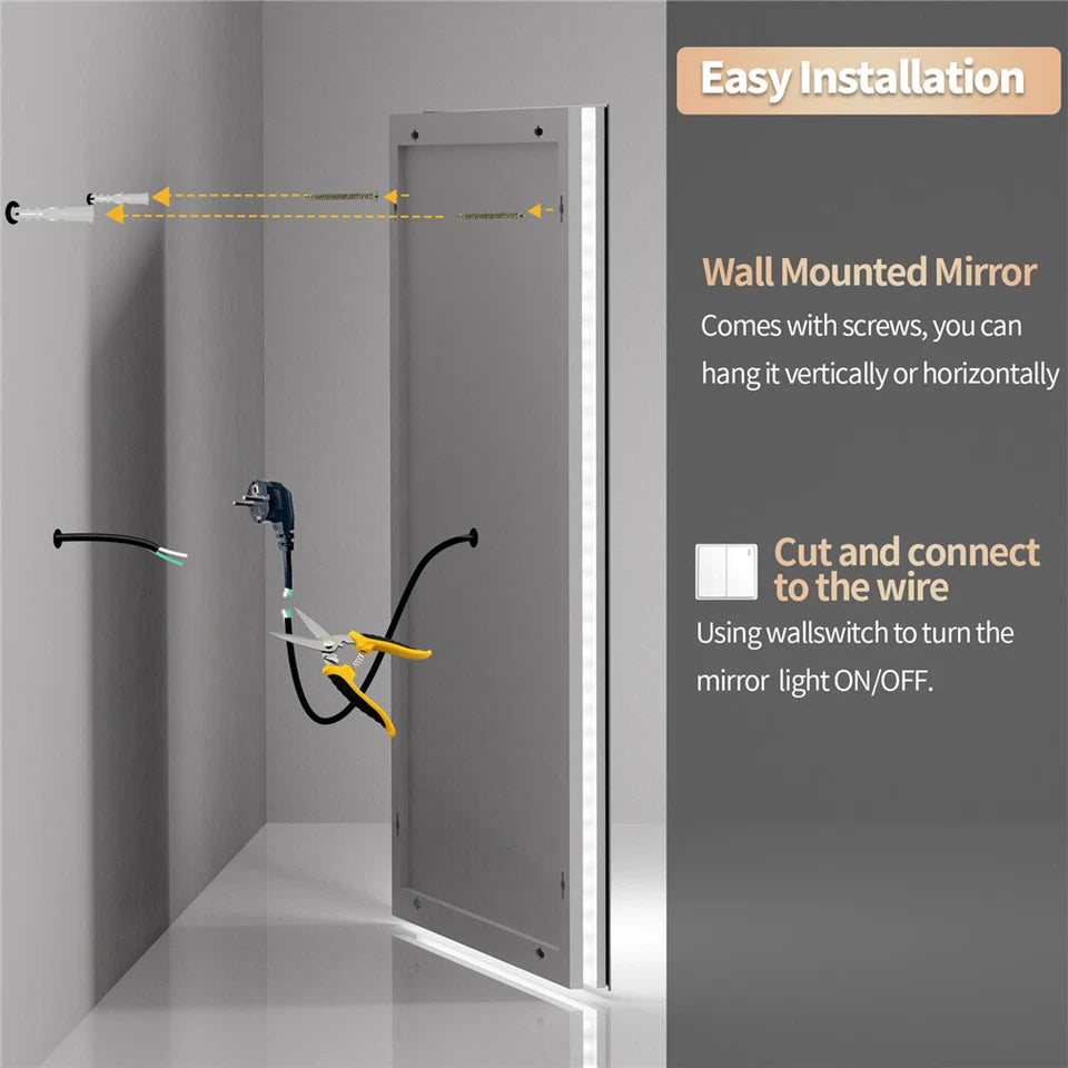 900x700mm Dimmable LED Bathroom Mirror