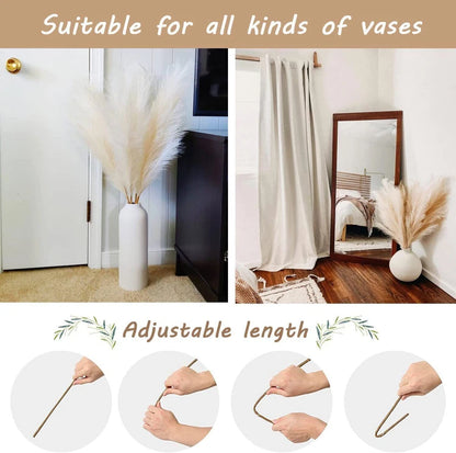 Faux pampas grass dÃ©cor for living room styling
