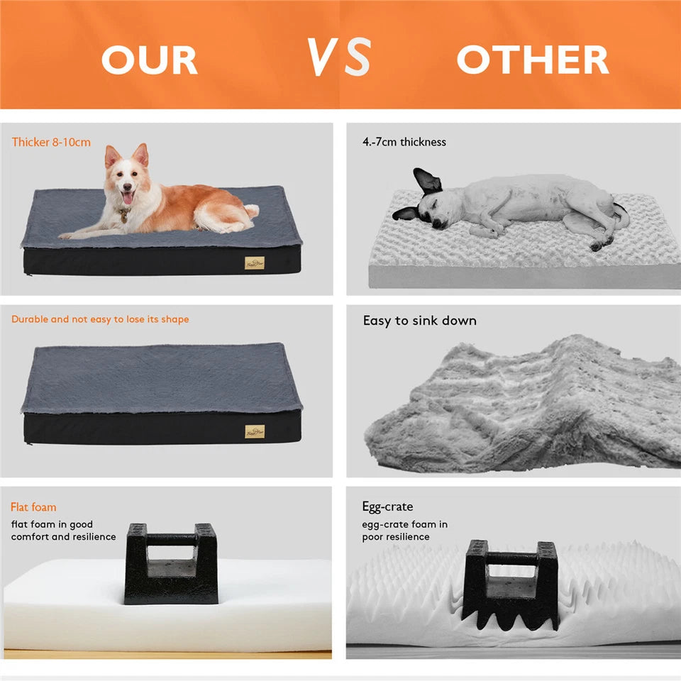 Large Orthopedic Memory Foam Dog Bed with Dual Layers(2XL)