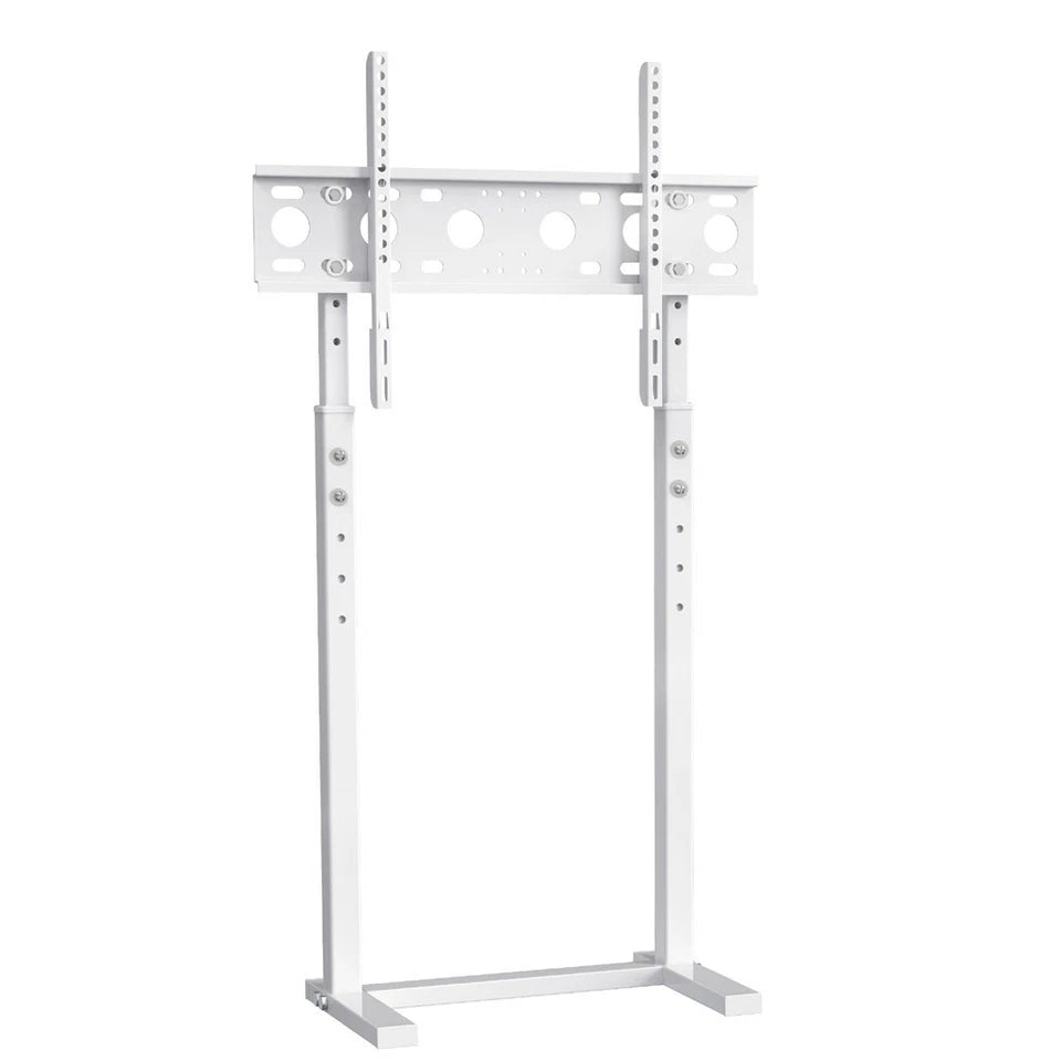 P&P White Adjustable Standing TV Stand with Cable Management for TVs