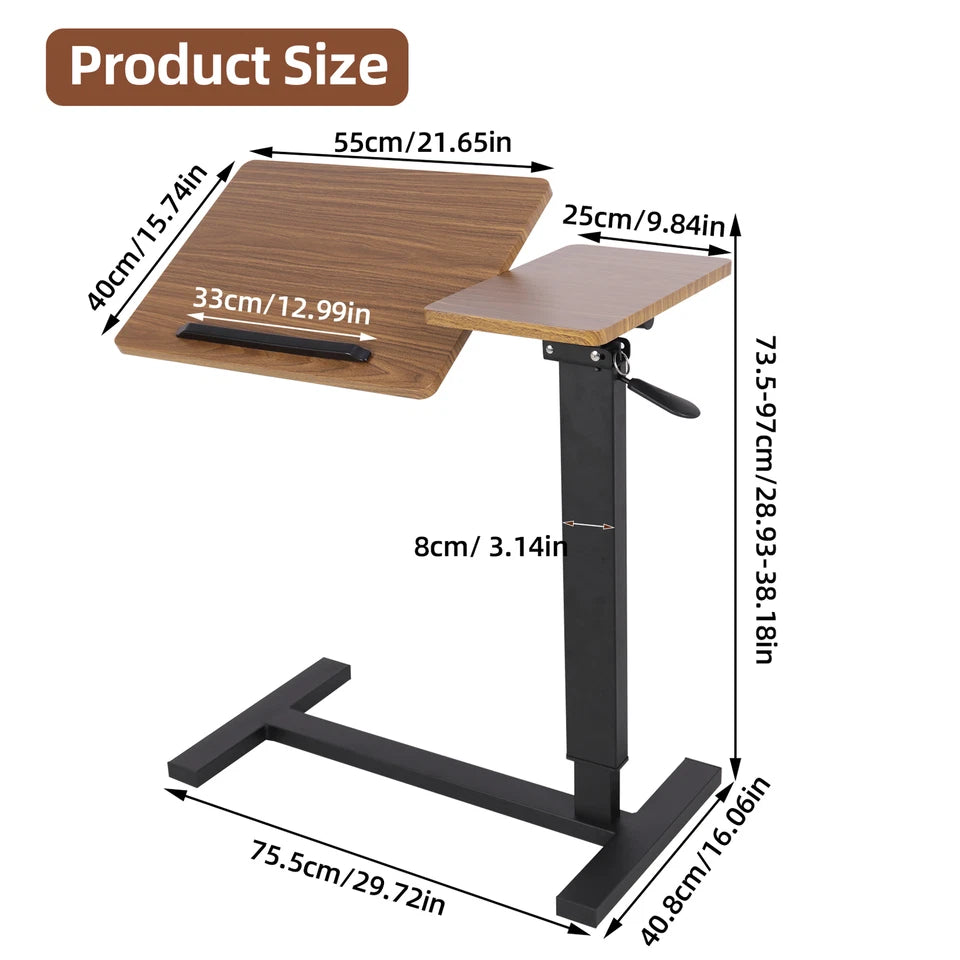 Black and walnut laptop table for home office and study