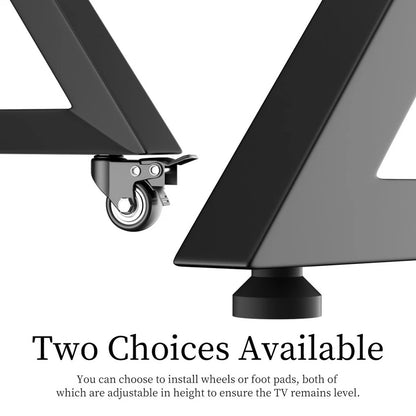 P&P White Heavy Duty TV Floor Stand with 2-Tier Shelves for 65-100 Inch Large Screens