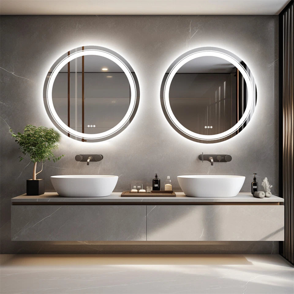 LED bathroom mirror with memory function and bright lighting