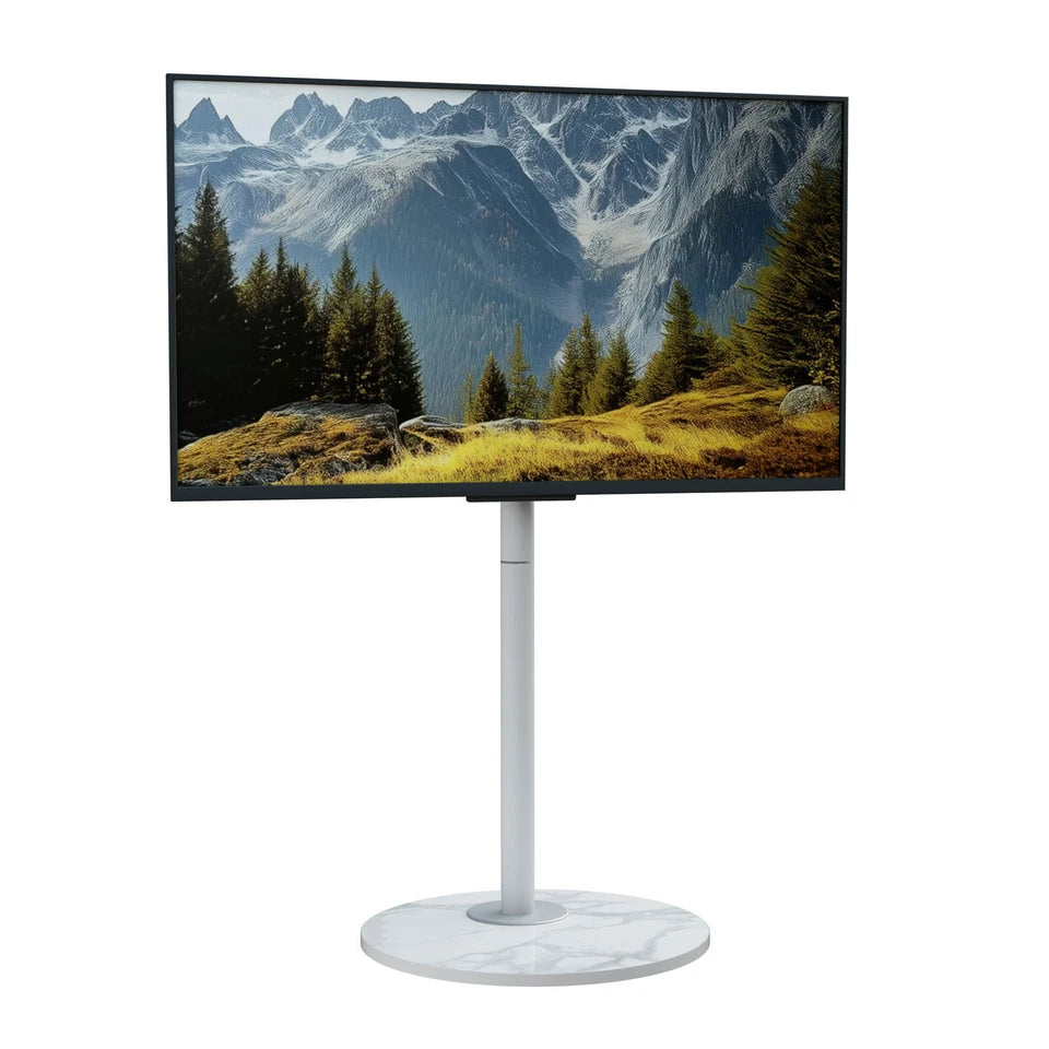 Universal white TV stand for LED and LCD televisions
