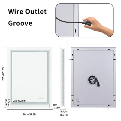 900x700mm Dimmable LED Bathroom Mirror