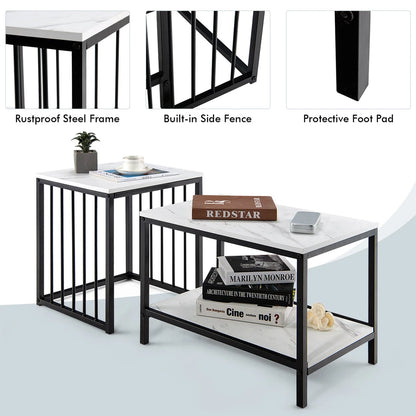 Modern Coffee Table Duo with Storage
