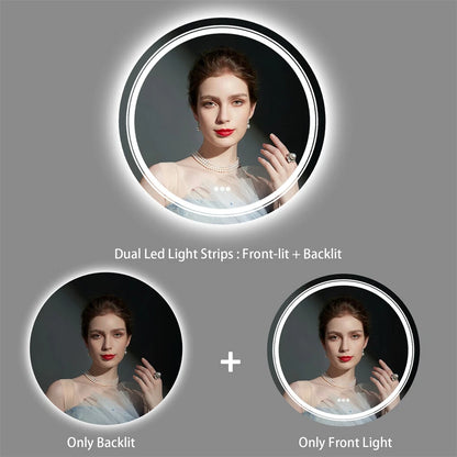 Sleek LED bathroom mirror with smart touchscreen technology