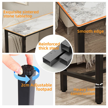 Modern rectangular bar table with white glossy finish